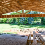 Construction phase of outdoor living room