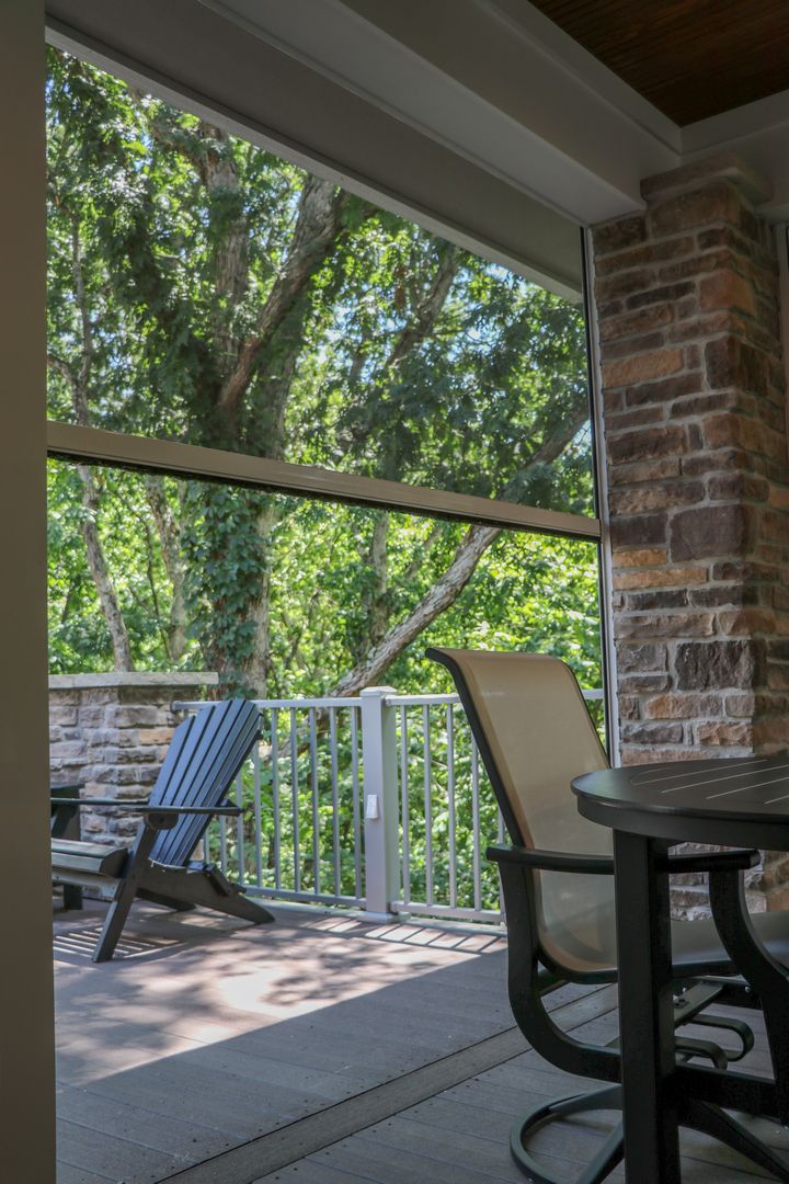 retractable screen on an outdoor room deck