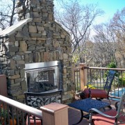 fireplace that gives this deck a cozy feel