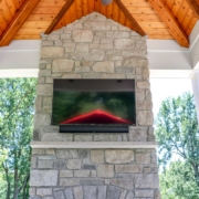 custom fireplace and ceiling features