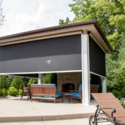 outdoor room with solar retractable screen room system