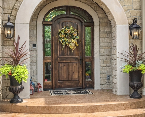 entry door on custom home in st albans