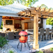 Custom Pergola on a pool house