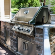 built in grill on a deck