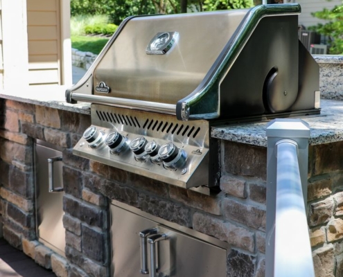 built in grill on a deck