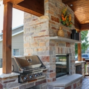 built in grill in an outdoor room