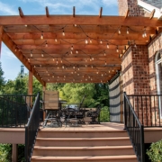 pergola located on a deck addition