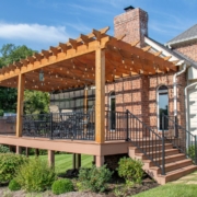 pergola located on a deck addition