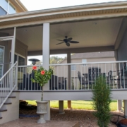 Outdoor screen room with a patio