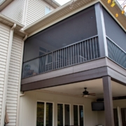 A custom screen room system with a usable under deck system