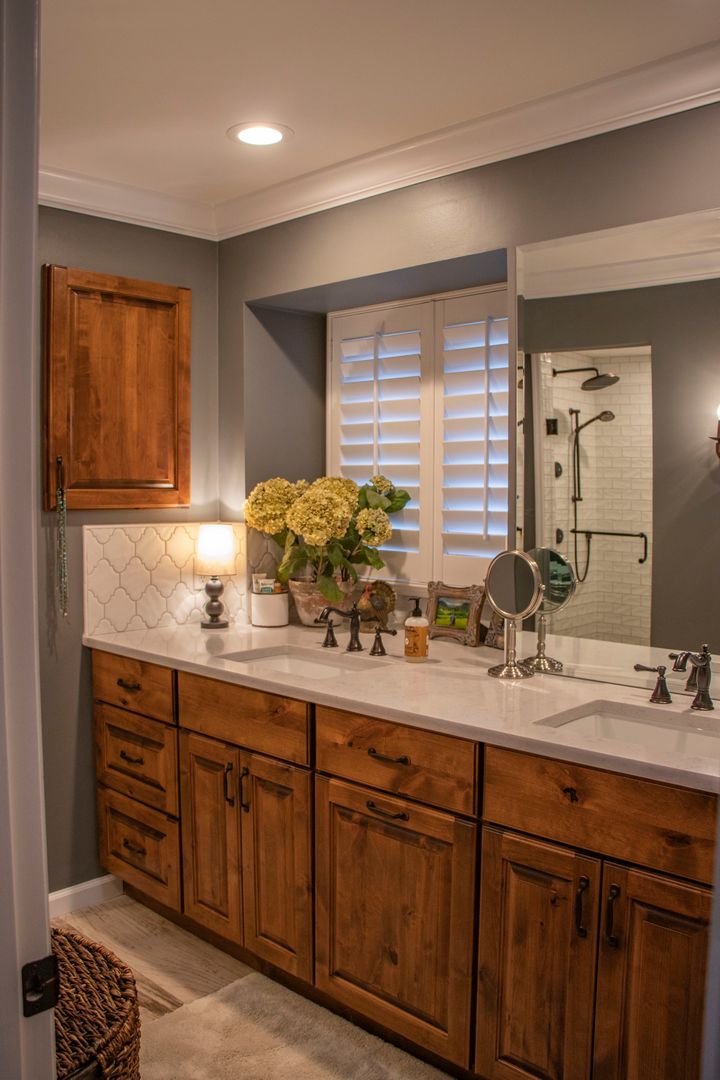 A gorgeous master bathroom remodel in an existing home
