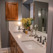 A gorgeous master bathroom remodel in an existing home