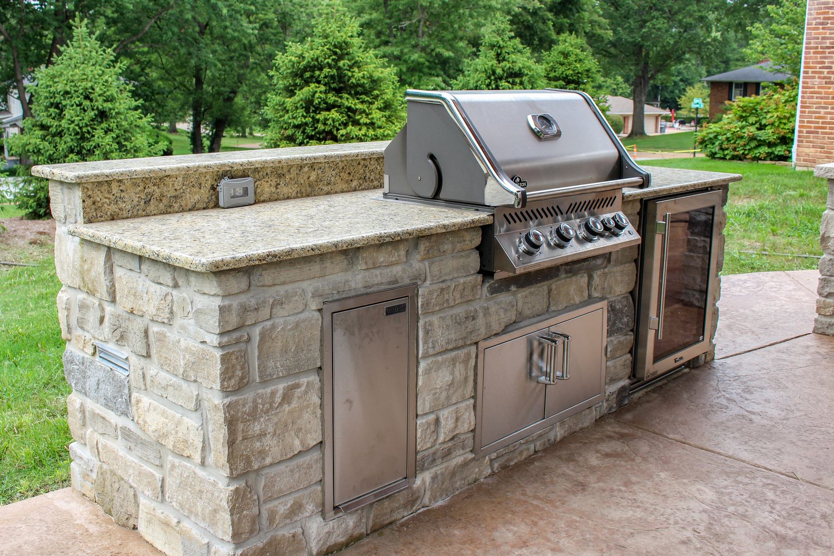 Drain your outdoor kitchen drains to prevent water from freezing and weakening your kitchen pipes.