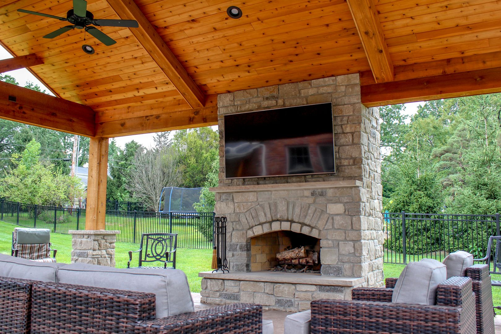 best outdoor room with a TV to enjoy the sounds of nature while watching your favorite sport or show