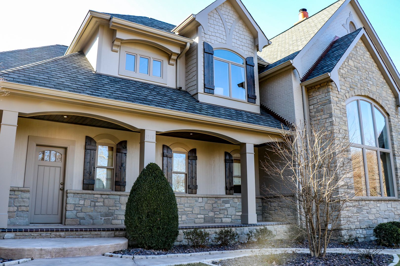 Custom shutters on home