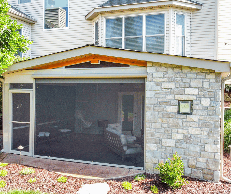 after photo of the beautiful stone featured outdoor room