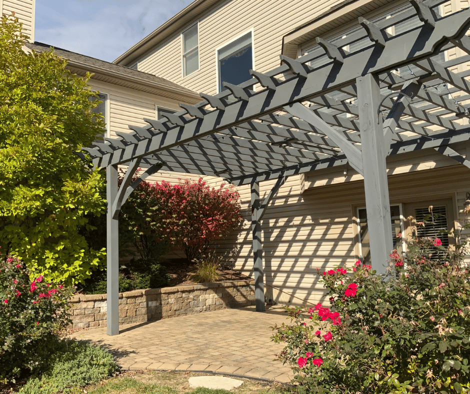 before photo of the beautiful stone featured outdoor room